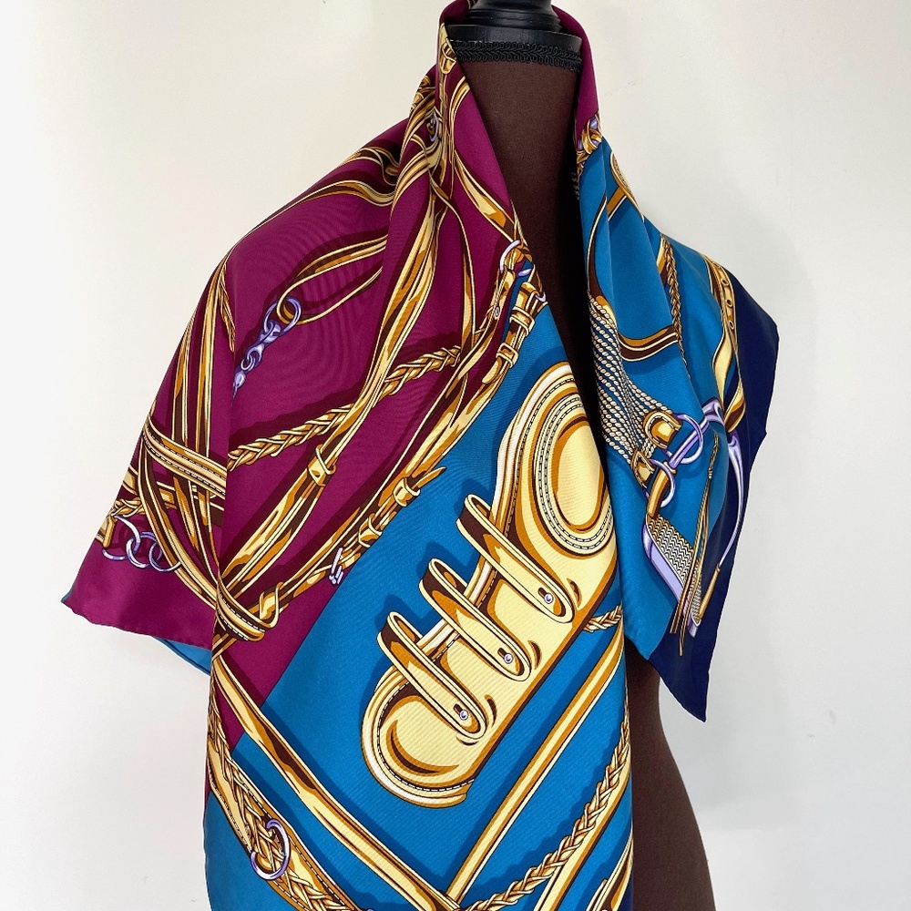 New Gucci Scarf Equestrian Iconic Logo Print Silk Wrap - Picture 3 of 12